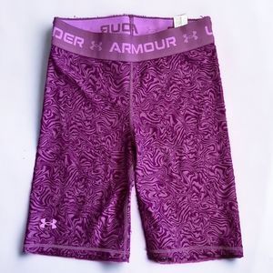 Under Armour Purple Swirl Compression 8” Shorts Size M